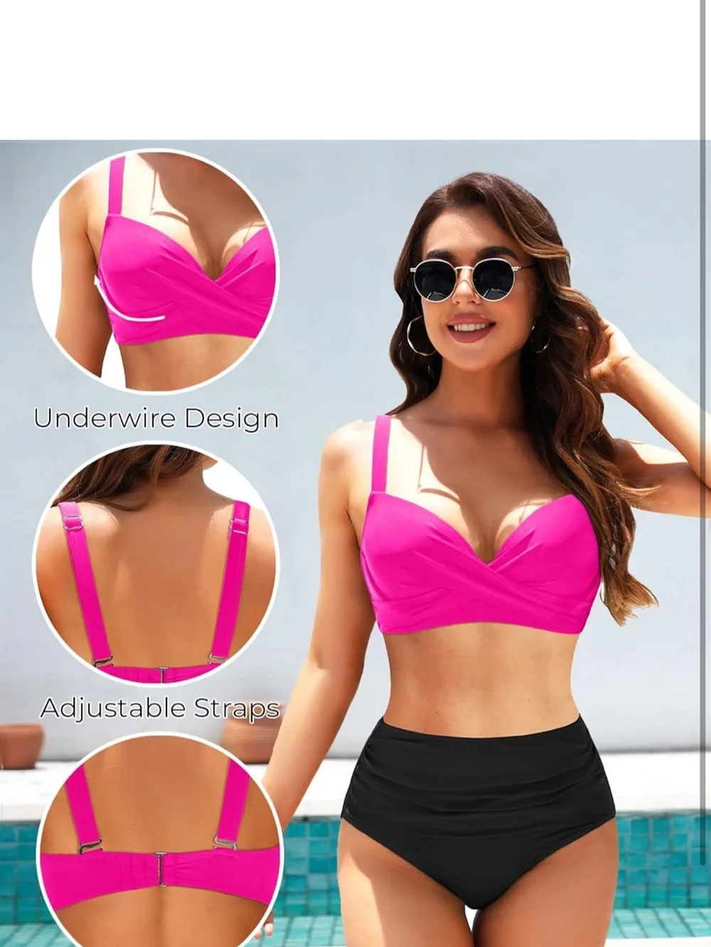 Underwire Bikini Top - Push Up Swimsuit Top Bra Padded M. 1969/8-1